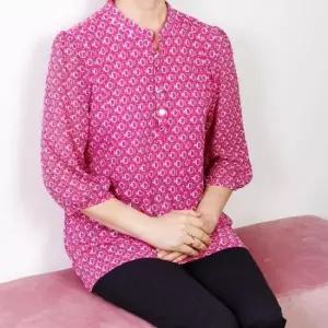 [옷은날개] 쉬폰 차이나카라 블라우스 칠부