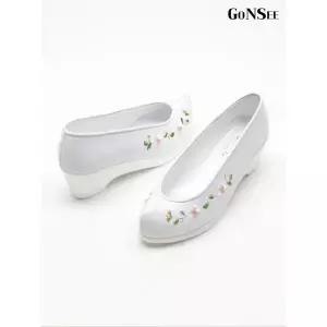 [하프클럽/고앤씨]여성 명절 매화 키높이 한복 꽃신 결혼식 웨딩 슈즈 신발