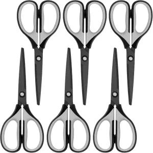 우굴프트 7인치 학생용 가위 티타늄 코팅 칼날이 있는 스테인리스 스틸 전문 다목적 부드러운 그립 핸들