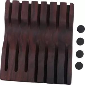 BIUDECO 1개 나무 가위 보관함 다기능 미용 도구 정리 랙 (바버샵 미용실 가정용 월넛 마감 스타일리시한