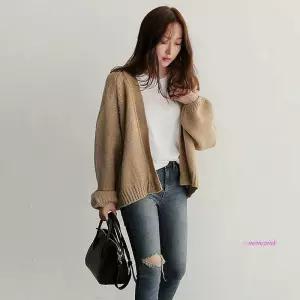 간절기 간호사 가디건 네추럴 룩 학생 코디 외투 룩코디mno488