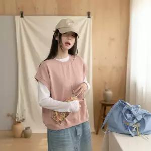 여성 봄여름 레이어드 포켓 민소매 베스트