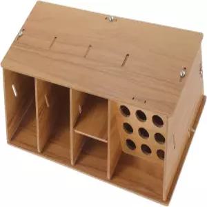 HAPINARY 데스크탑 이발 도구 정리함 빗과 가위를 위한 목재 거치대 미용실 및 가정용 스타일리시한 미용