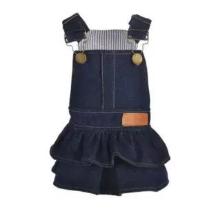 [의류] PET 강아지 옷 데님 멜빵 치마 원피스 청치마