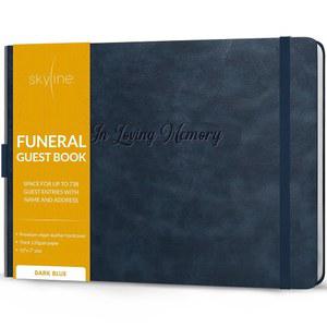장례식 기념 및 장례 서비스를 위한 게스트 북 u2013 사랑스러운 기억 속 사인 장례식을 책 738명의 항목 이름과 주소, 129페이지, 하드커버, 10x7 u2033 (다크 블루)