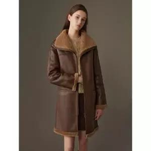 호주산 양모 100% 무스탕 하프 롱 코트
