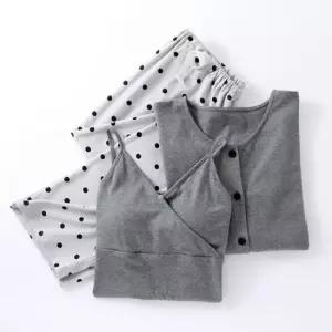 조리원복 트루리즈 순면 땡땡이 나시가디건세트 산후조리 수유