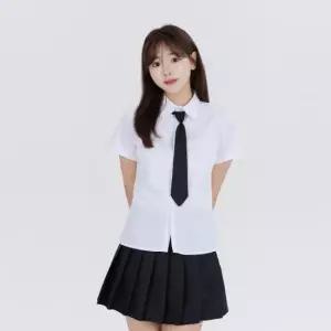 어린이정장 베이직 스쿨룩 셔츠_넥타이_치마 세트(반팔) 교복 학