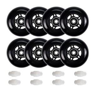 플라이다즐 인라인 스케이트 휠: 실내 실외용 ABEC 9 베어링이 장착된 72mm 76mm 80mm 롤러 하키 블레이드 교체 휠(8팩)(76mm)
