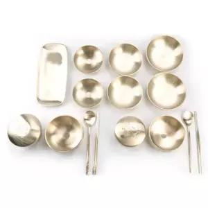 [골드스마일]유기그릇 2인 세트 방짜유기 밥공기 대접 놋그릇 식기 칠첩