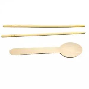 [콩심팥심]일회용 나무 숟가락 젓가락 세트 50개입 대나무 수저