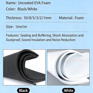 검정 매트 플라스틱 폼 패드 방수 필름 절단 연질 고무 EVA 보호 방음 스펀지