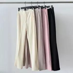 [하프클럽/]여성 출근 나팔 트임 레직기 편한 분홍 슬랙스