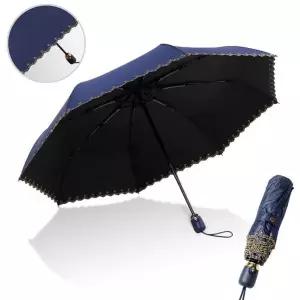 예쁜 접이식 3단 우산 네이비 자동 양산 암막 양우산 고급