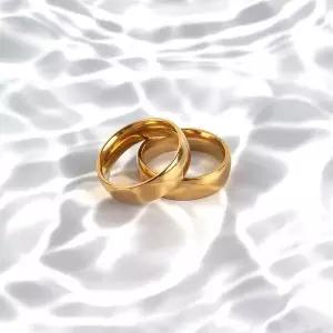 금색 써지컬스틸 티타늄반지 커플반지 반지 볼드반지