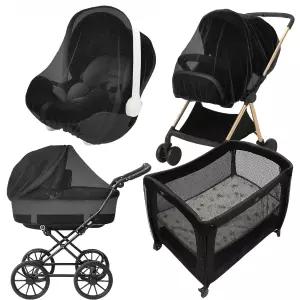 유모차용 에노보 모기장 - 벌레망 블랙 통기성 내구성 폴리에스터 메쉬 배시넷 크래들 플레이어드에 적합