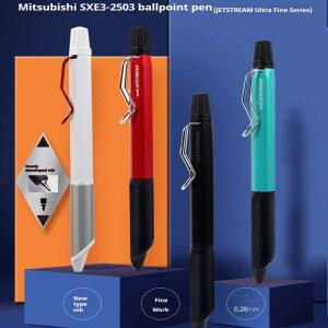 UNI SXE3 2503 금속 저중심 젯스트림 28mm 초미세 다기능 볼펜 3색 필기
