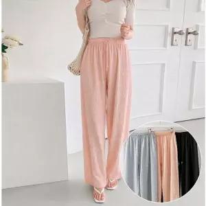 [비비드글램]에어링 플리츠 와이드 밴딩 팬츠 3color 여리핏 찰랑 주름 롱 일자 바지