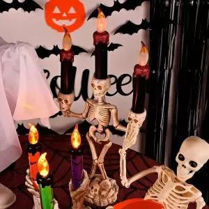 할로윈LED해골손촛대(3구세트)