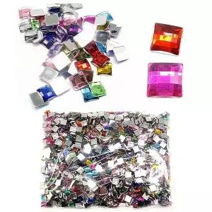 [에이치플러스몰]큐빅보석비즈 장식 단면비즈 (대용량) -사각 8mm/10mm