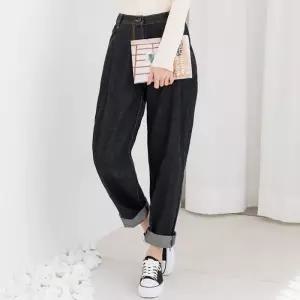 [블레오]블레오 여자 핀턱 오버핏 배기 청바지 (블랙) DM260108173