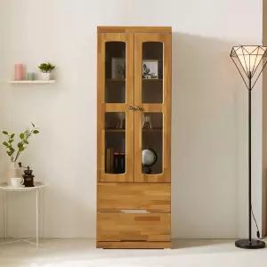 [우아미가구]파준 2단 서랍 유리 장식장 600