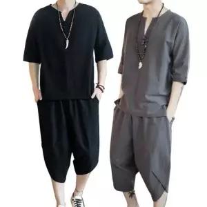 남성 린넨 생활 한복 개량 남자 반바지 여름 티 반팔