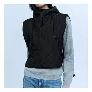 옆트임 퀼팅 후드 베스트