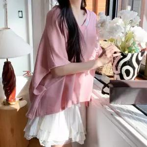 여성 여름 일상 쿨터치 편안한 루즈핏 반팔 조끼