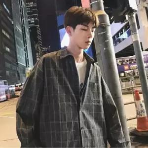 [의류] 체크 포인트 남친룩 카라 루즈핏 아우터 사계절 셔츠