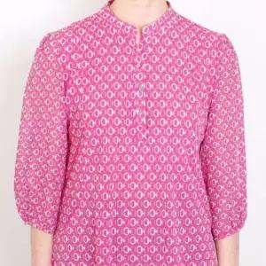 [옷은날개] 여자 반하이넥 차이나카라 벌룬 소매 여름 블라우스