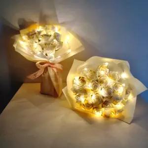 로맨틱앤 비누꽃 꽃다발 졸업식 기념일 꽃선물 LED 장미꽃다발