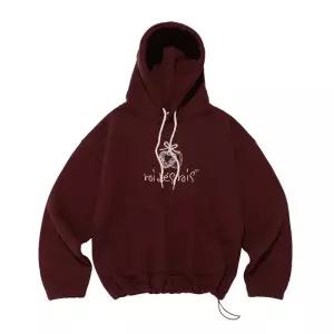 [로아드로아][기모/NO기모] 러브 팬던트 스트링 후드 (와인)