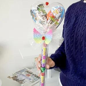 플라워 킨더조이 레드 요술봉 꽃다발 사탕 간식 학예회 유치원 재롱잔치 졸업식