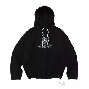 [로아드로아][기모/NO기모] 러브 팬던트 스트링 후드 (블랙)