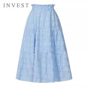 [인베스트] 체크 티어드 시어서커 스커트_IN6M1SK8341
