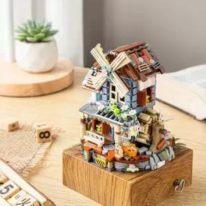 LOZ 풍차 하우스 호환 블럭 오르골