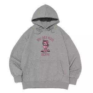 [로아드로아]로아드로아 X 베르니 ROA WITH BERNI 로고 후드티 (그레이)