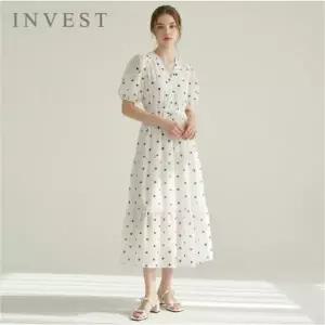 [인베스트] 도트 나염 스트링 쉬폰 원피스_IN6M1OP3471