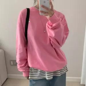 [유야]여성 면 펜던트 무지 맨투맨 티셔츠 박스티 -FTS1064- 봄 가을