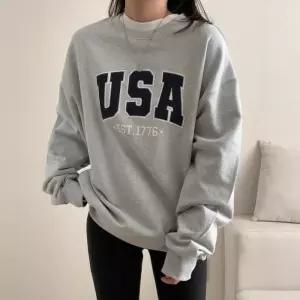 [유야]여성 면 USA 레터링 맨투맨 티셔츠 박스티 -FTS1083- 봄 가을