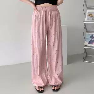 [유야]여성 작은 도트 밴딩 통바지 긴바지 츄리닝 -FPN0698- 봄 여름