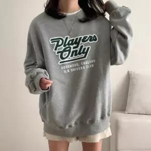 [유야]여성 면 ONLY 레터링 맨투맨 티셔츠 박스티 -FTS1082- 봄 가을