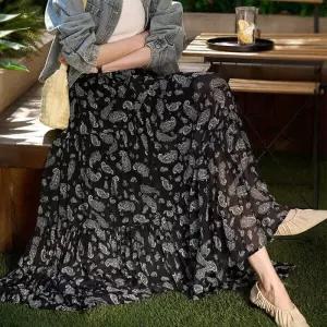 [몽벨리즈]페이즐리쉬폰롱스커트 mde2302771