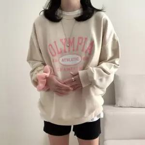 [유야]여성 면 OLYMPIA 레터링 맨투맨 티셔츠 -FTS1072- 봄 가을