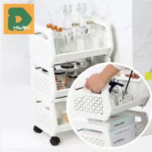 이동식 3단트롤리 보조선반 간식 틈새수납 장난감 책장 기저귀정리함 주방카트 아기 바퀴 핸들 미용실