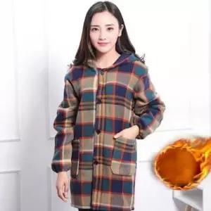 [의류] HL 코트 후드티 자켓 체크 여성 간절기 하프