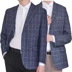 봄 여름 시원한 남자 체크 무늬 정장 콤비 자켓 남성 신사 양복 쿨 캐주얼 마이