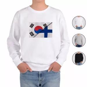 맨투맨 전색상 대한민국 핀란드 국기 프린트셔츠 tDk9+6LVi