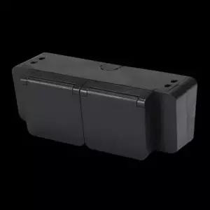 [JED] 방우형 콘센트 2구 커버형 블랙 빌트인